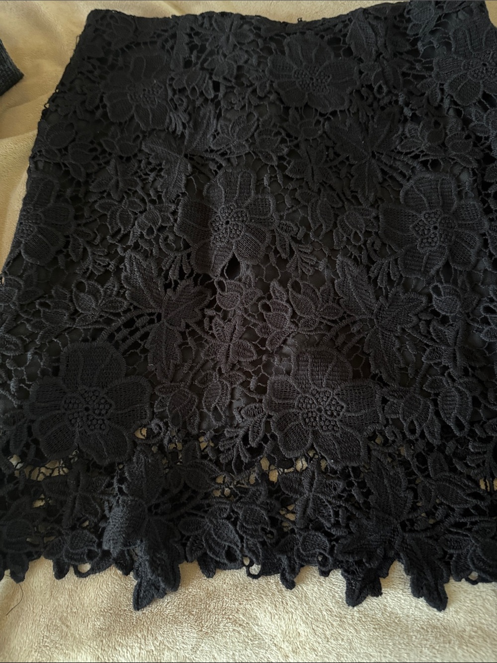 Forever 21 Black Floral Lace Mini Skirt